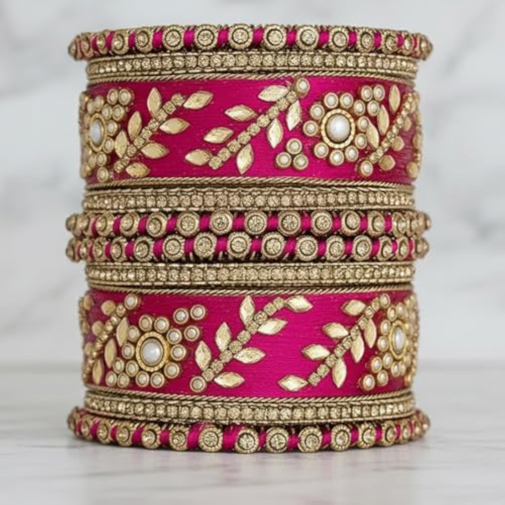 Traditional Silk Thread Bangles Chuda Bangle Set, Bridal